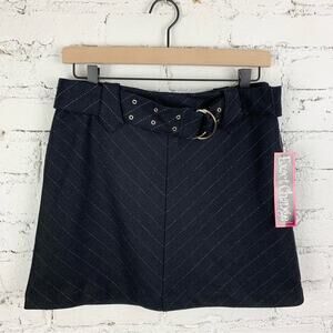 Vintage Y2K Belted Exact Change Mini Skirt Wool Blend 5